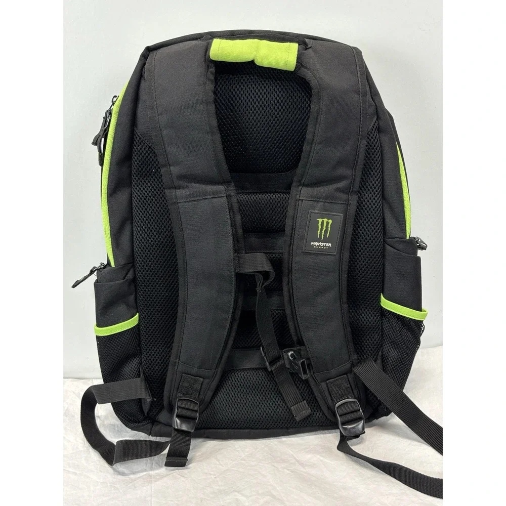 Official Monster Energy Black Promo Padded Backpack with Zippers Pockets Laptop